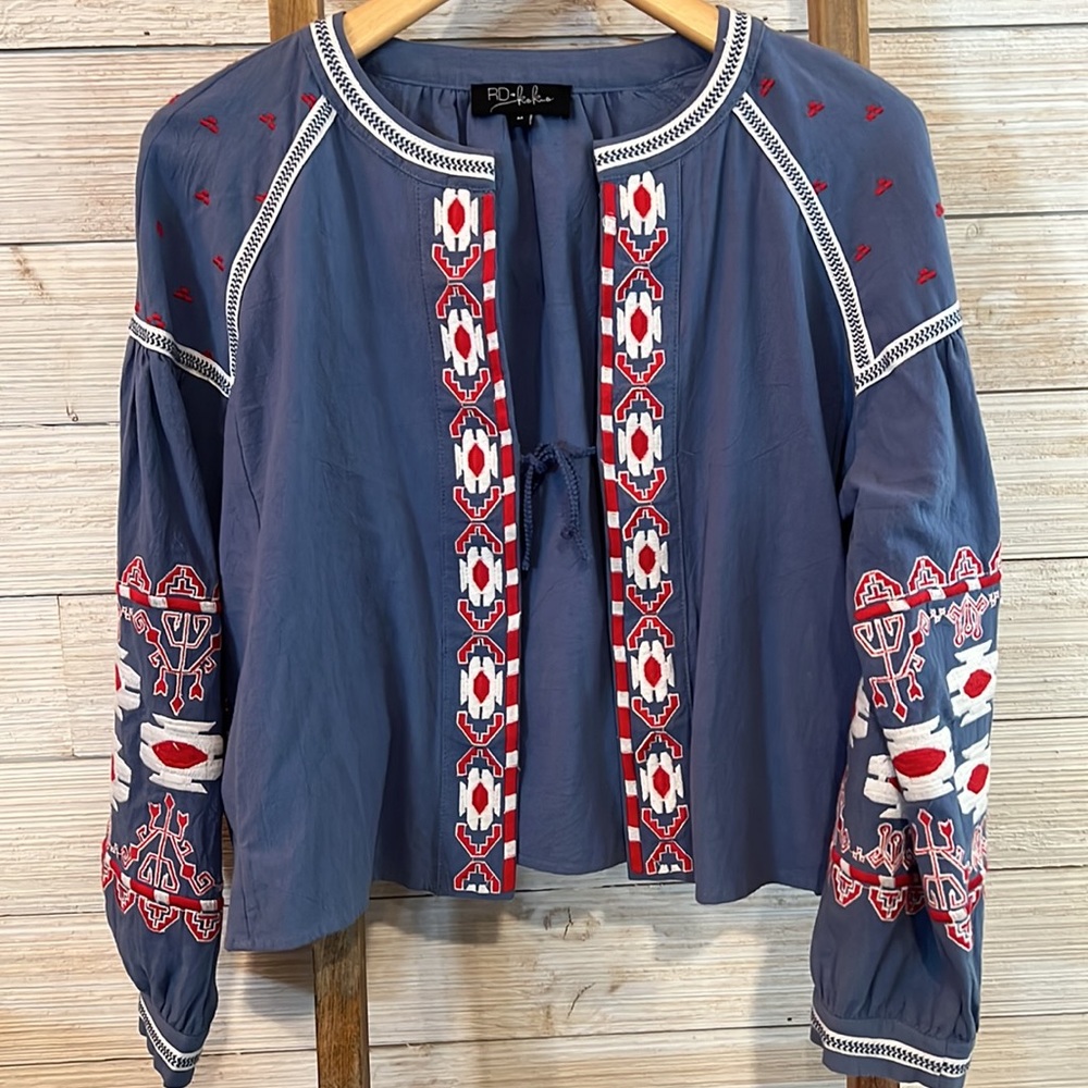 RD & Koko Embroidered Tunic size medium 100% cotton